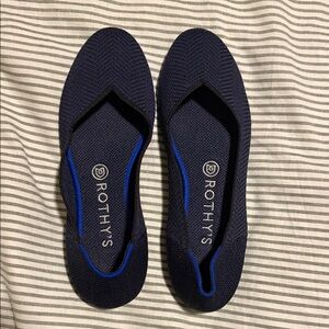 Rothy's Navy and Royal Blue Knit Ballet Flats